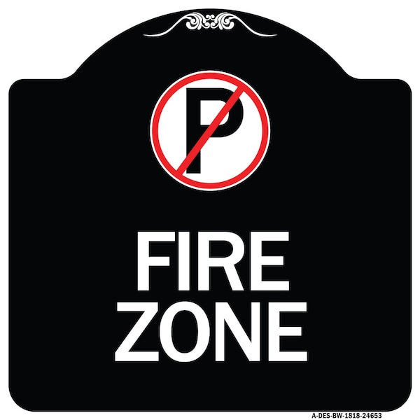 Signmission No Parking Symbol Heavy-Gauge Aluminum Architectural Sign, 18" x 18", BW-1818-24653 A-DES-BW-1818-24653 - main
